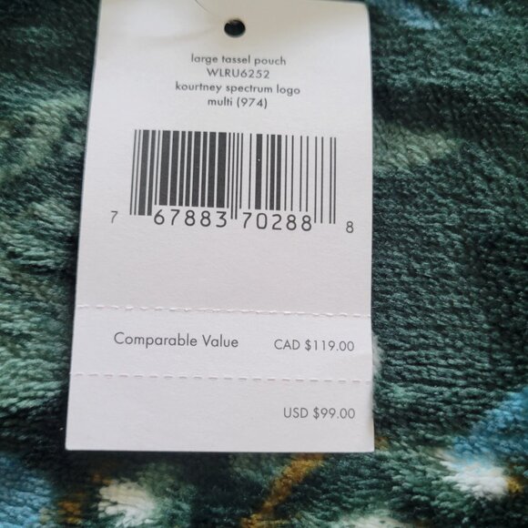 Kate Spade White Clutch with Rainbow Letting - Picture 5 of 5